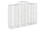 Vidaxl 3146365 Arched Gabion Baskets 5 Pcs 200x50x140/160 Cm Galvanised Iron