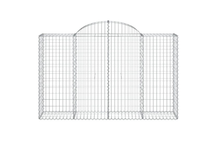 Vidaxl 3146346 Arched Gabion Baskets 7 Pcs 200x50x120/140 Cm Galvanised Iron