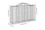 Vidaxl 3146346 Arched Gabion Baskets 7 Pcs 200x50x120/140 Cm Galvanised Iron