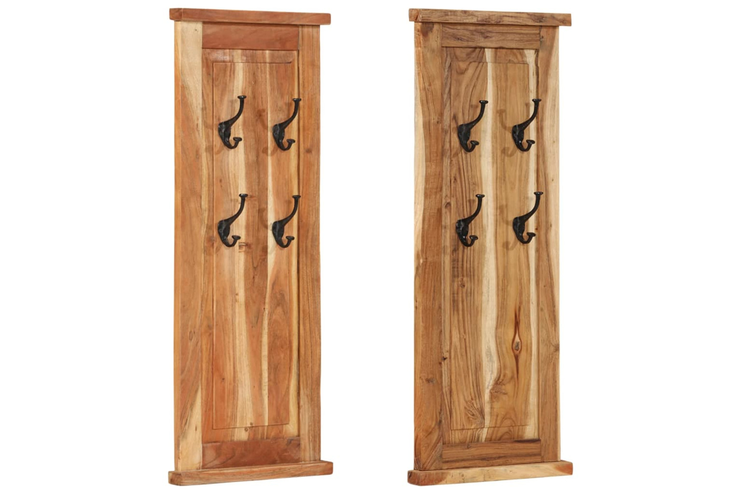 vidaXL 337854 Coat Racks 2 Pcs Solid Wood Acacia 38x100cm