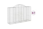 Vidaxl 3146346 Arched Gabion Baskets 7 Pcs 200x50x120/140 Cm Galvanised Iron