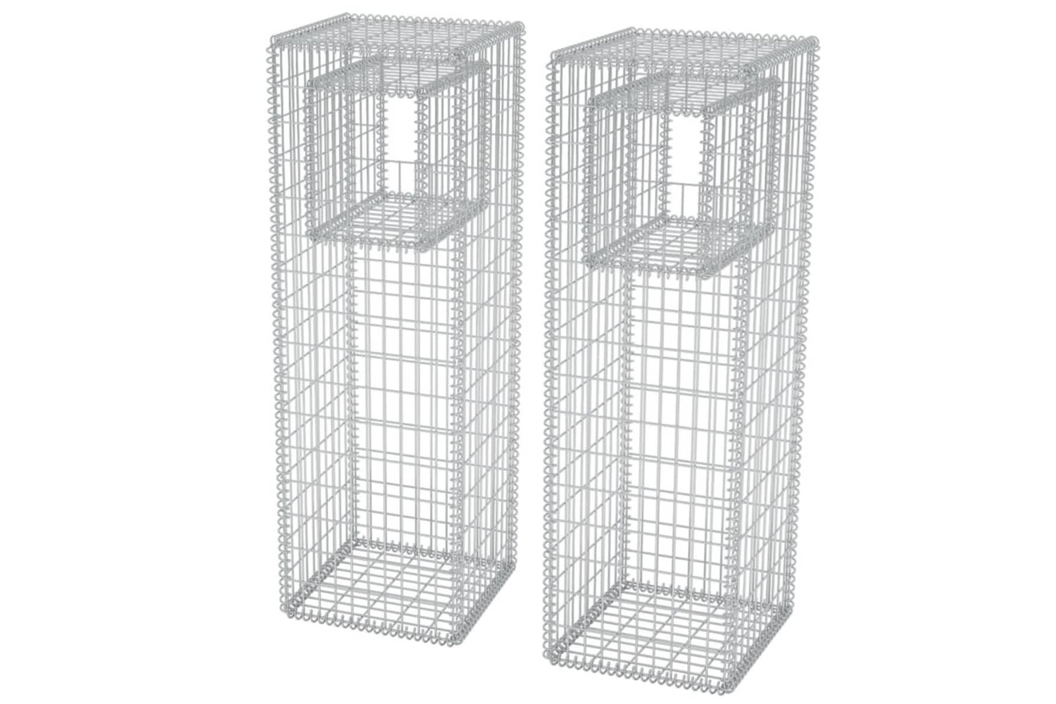 vidaXL 142542 Gabion Basket Posts/planters 2 Pcs Steel 50x50x160cm