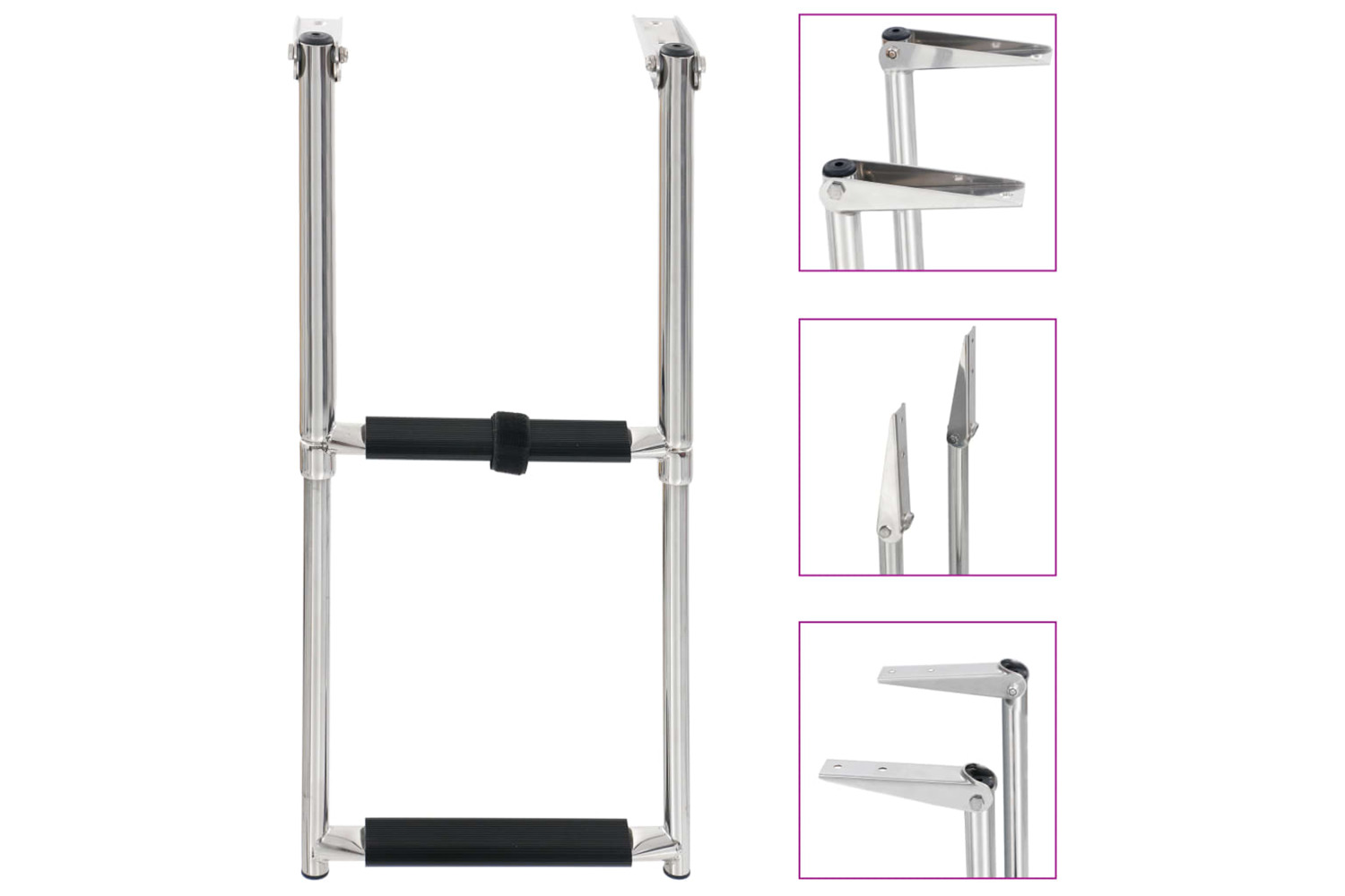 vidaXL 92373 Folding Boarding Ladder 2-step Stainless Steel