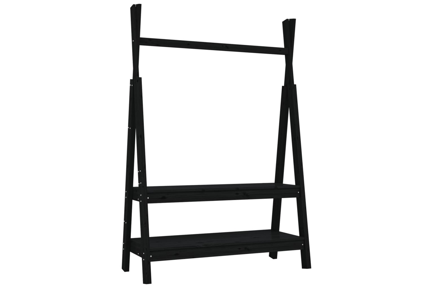 vidaXL 824992 Clothes Rack Black 100x45.5x150cm Solid Wood Pine
