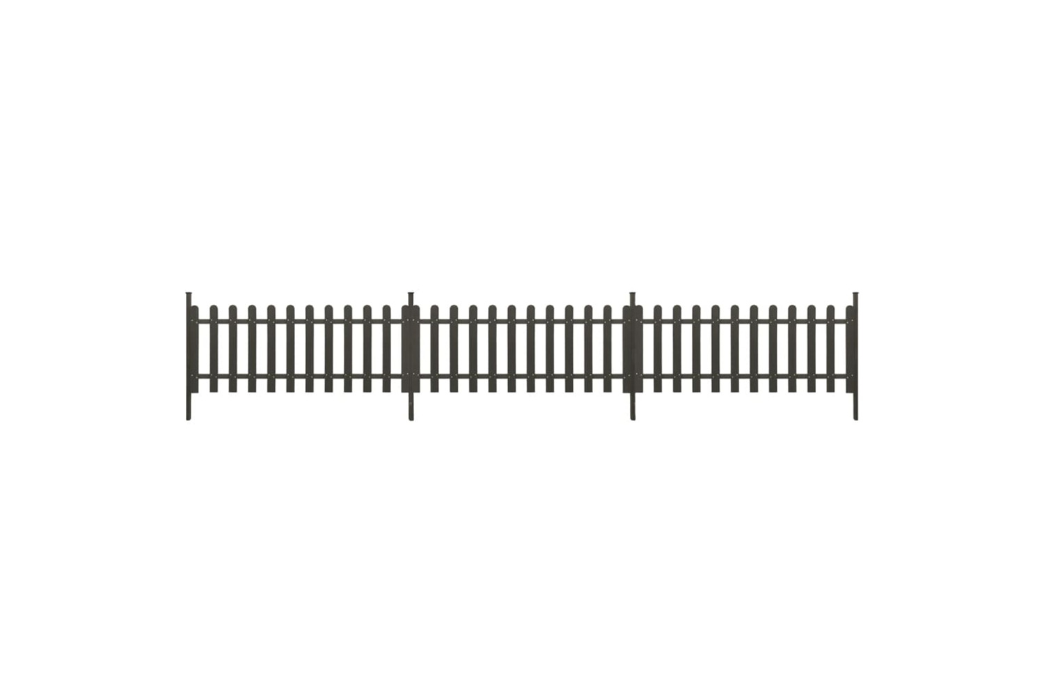 vidaXL 318090 Picket Fence With Posts 3 Pcs Wpc 614x80cm