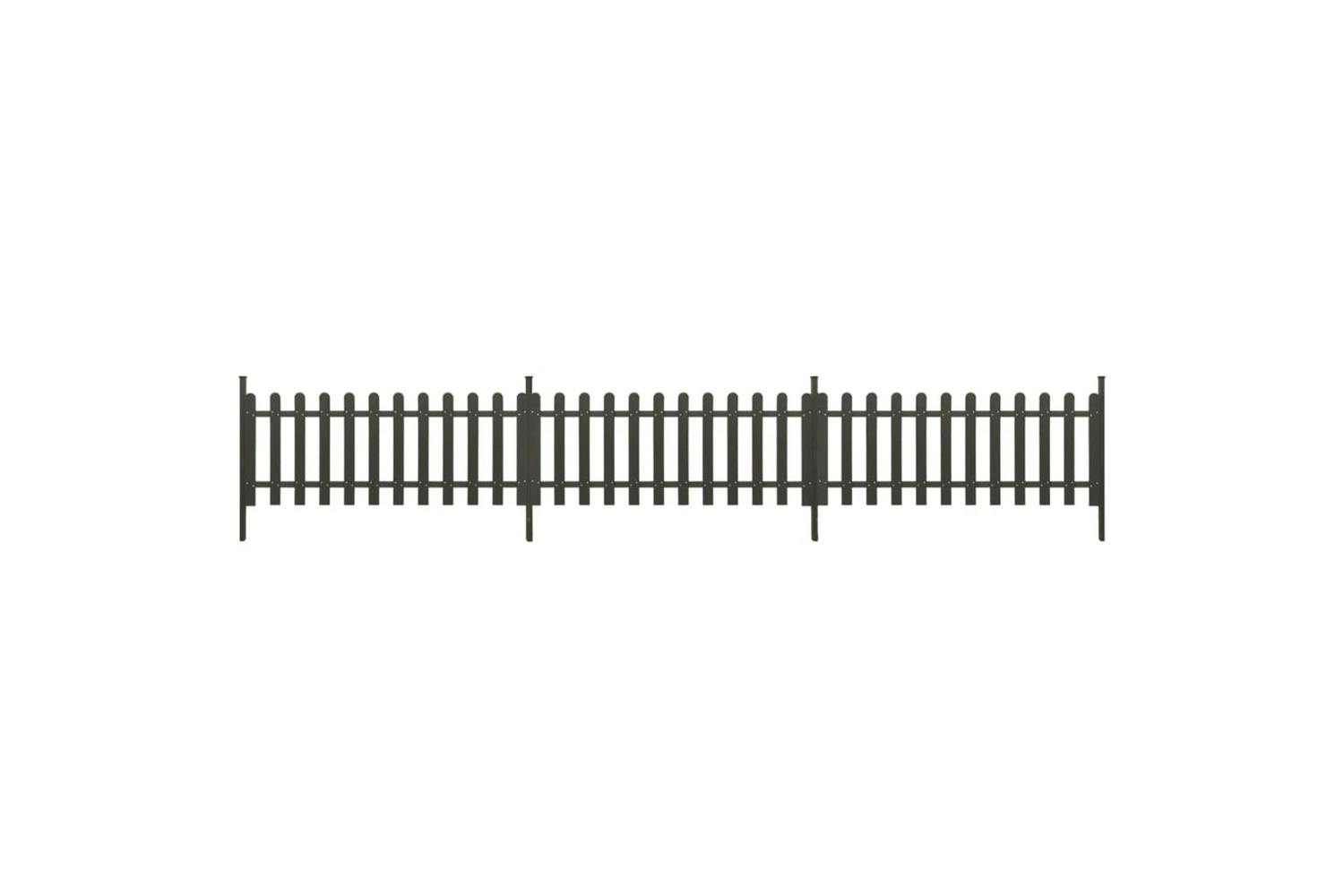 Vidaxl 318090 Picket Fence With Posts 3 Pcs Wpc 614x80 Cm