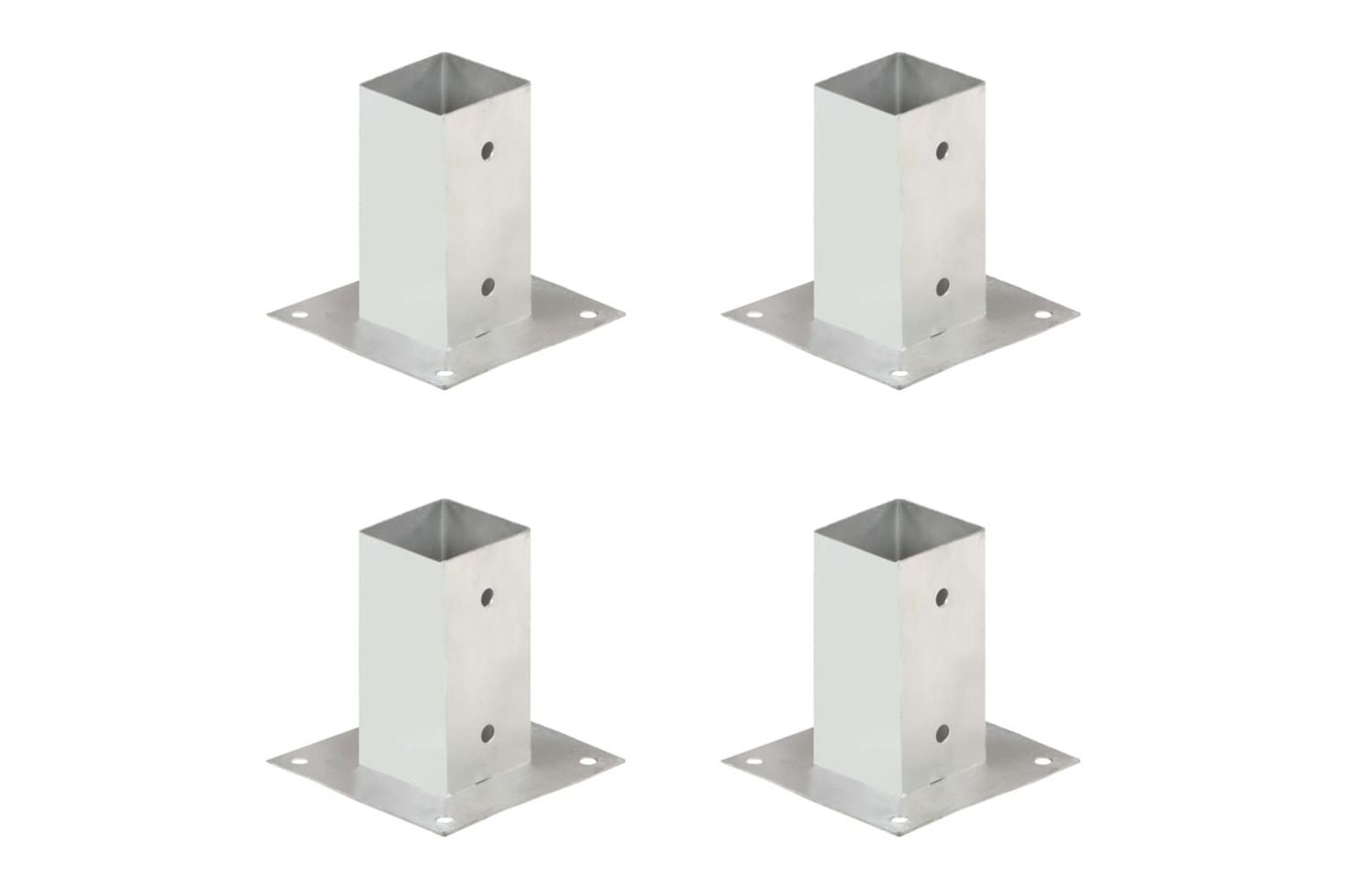 vidaXL 145447 Post Anchors 4 Pcs Galvanised Metal 71mm