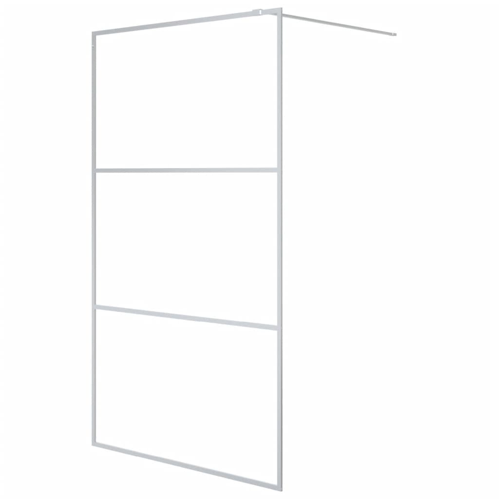 vidaXL 152118 Walk-in Shower Wall Silver 115x195cm Clear Esg Glass