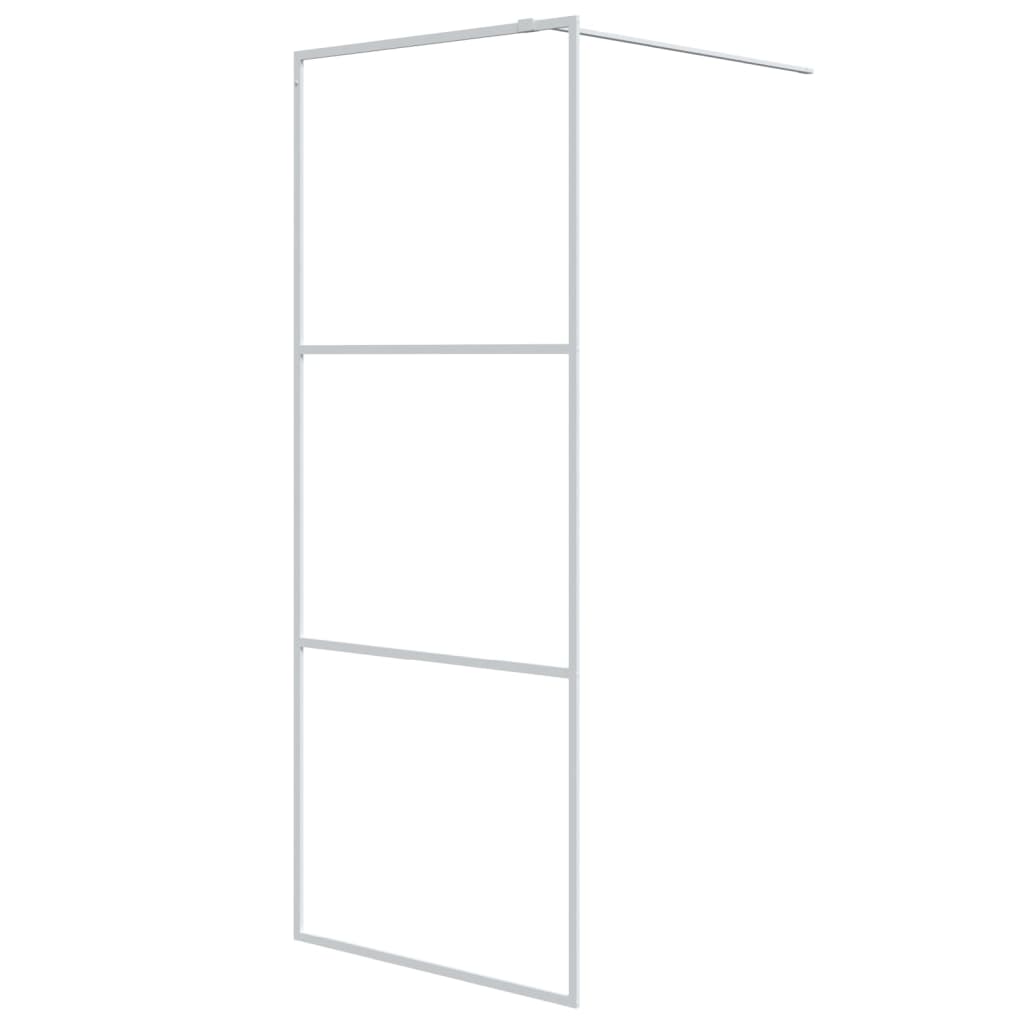 vidaXL 152120 Walk-in Shower Wall White 80x195cm Clear Esg Glass