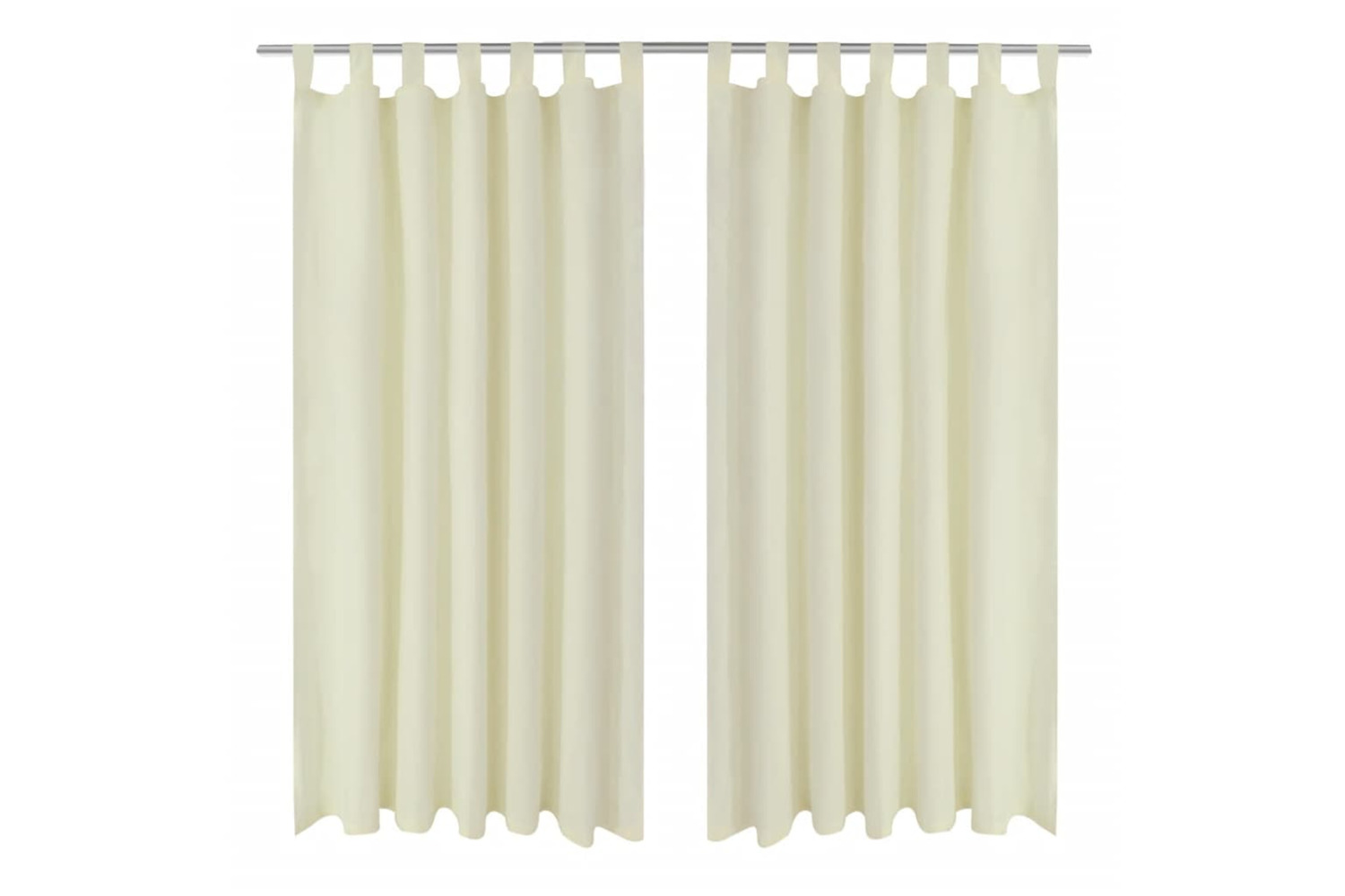 vidaXL 130357 2 Pcs Cream Micro-satin Curtains With Loops 140 X 225cm