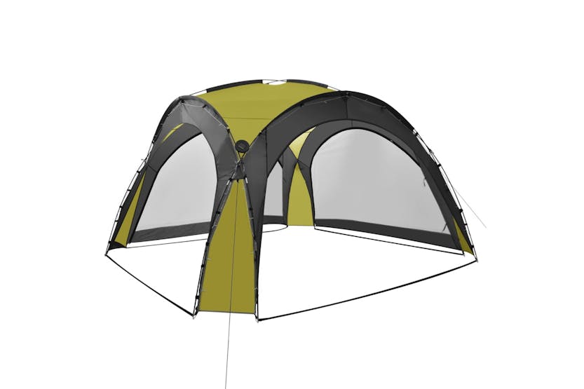 Vidaxl 92237 Party Tent With Led And 4 Sidewalls 3.6x3.6x2.3 M Green