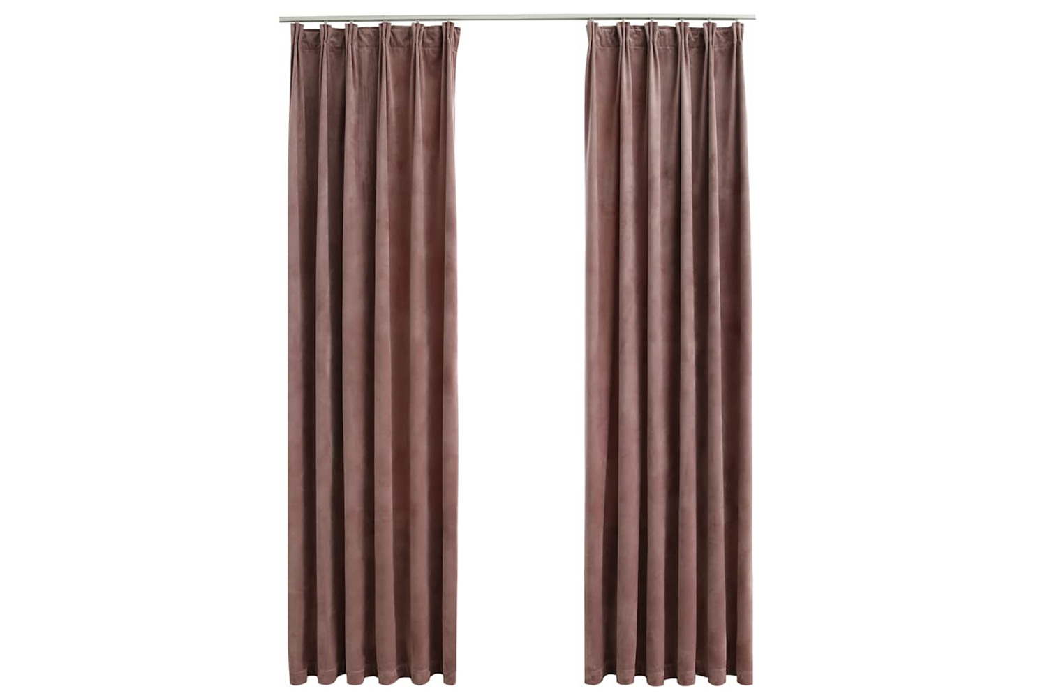 Vidaxl Blackout Curtains 2pcs With Hooks Velvet Antique Pink 140x225cm