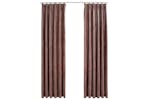 Vidaxl 134525 Blackout Curtains 2pcs With Hooks Velvet Antique Pink 140x225cm