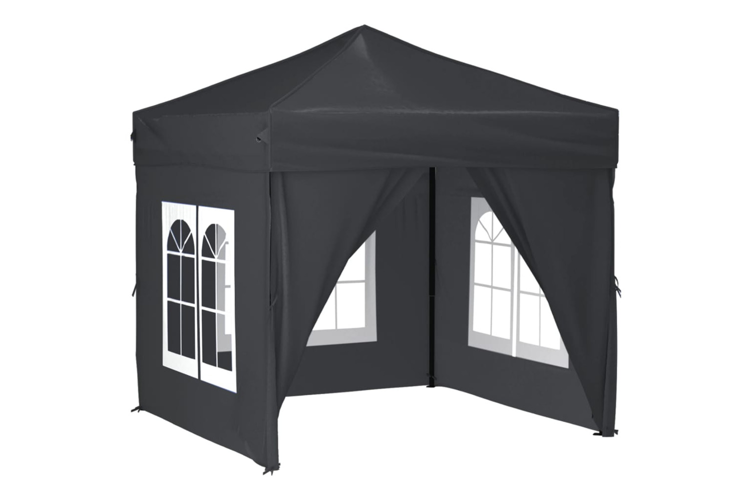 vidaXL 93502 Folding Party Tent With Sidewalls Anthracite 2x2 M