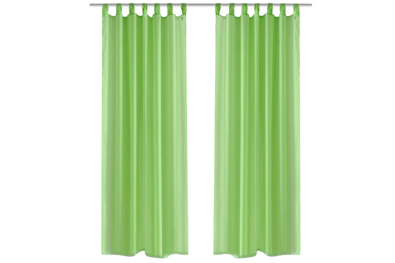 vidaXL 130204 Apple Green Sheer Curtain 140 X 225cm 2 Pcs