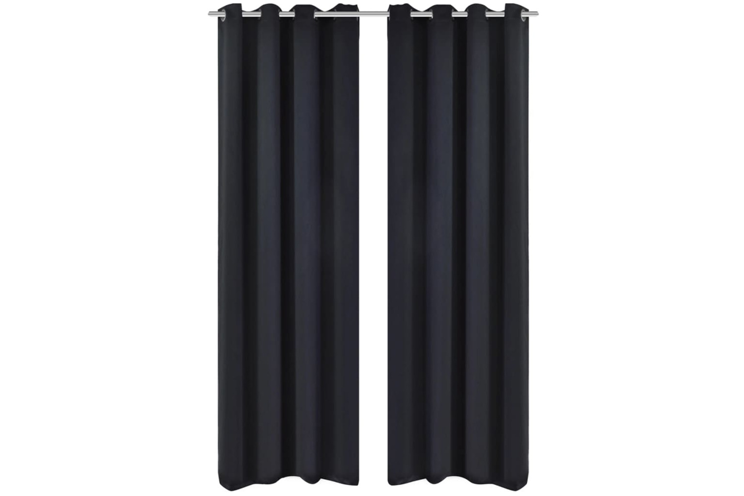 vidaXL 130369 2 Pcs Black Blackout Curtains With Metal Rings 135 X 245cm