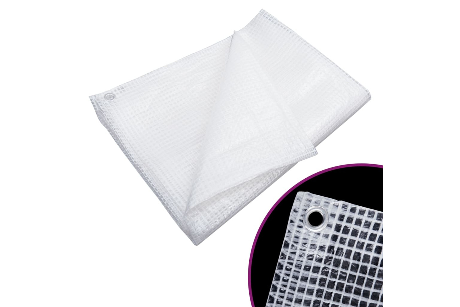 vidaXL 151622 Leno Tarpaulin 140 G/m² 8x8 M White