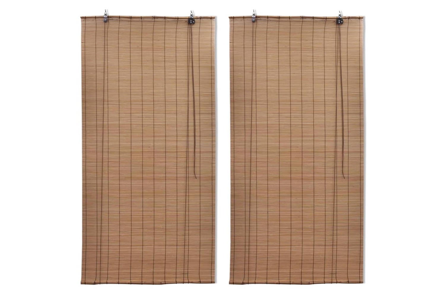 vidaXL 3057521 Bamboo Roller Blinds 2 Pcs 150x220cm Brown