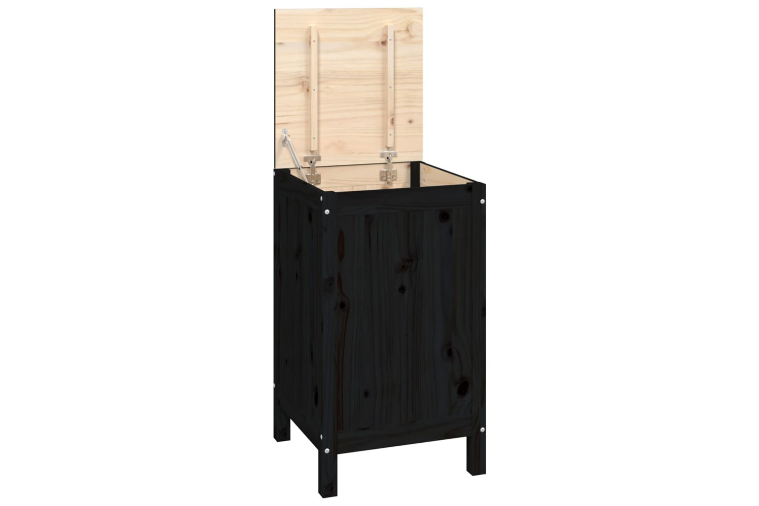 vidaXL 823578 Laundry Box Black 44x44x76cm Solid Wood Pine