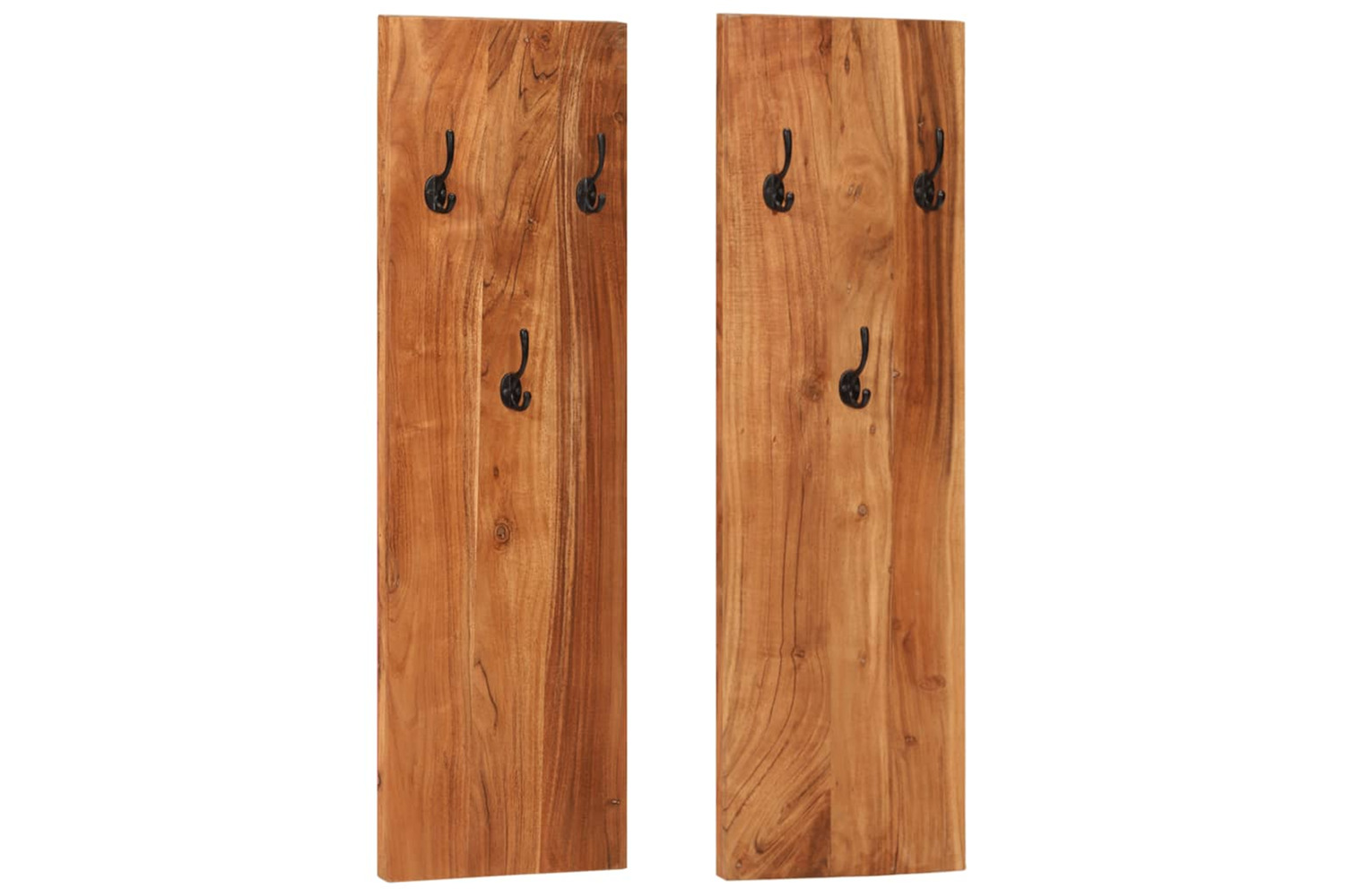 vidaXL 337068 Wall-mounted Coat Racks 2 Pcs 36x3x110cm Solid Acacia Wood