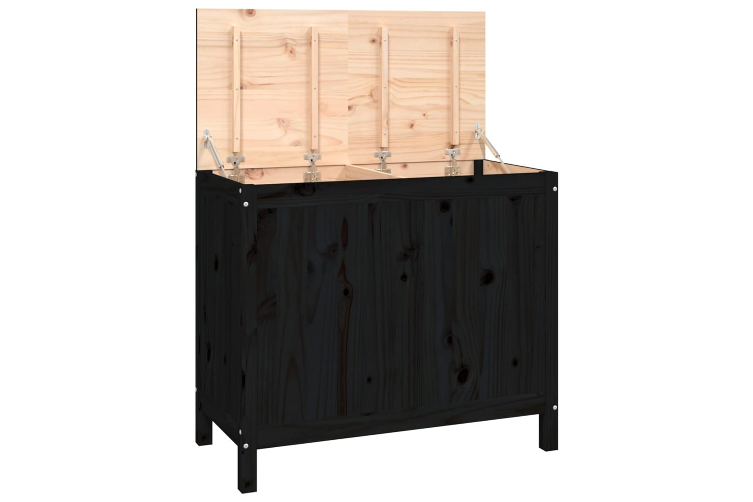 vidaXL 823583 Laundry Box Black 88.5x44x76cm Solid Wood Pine