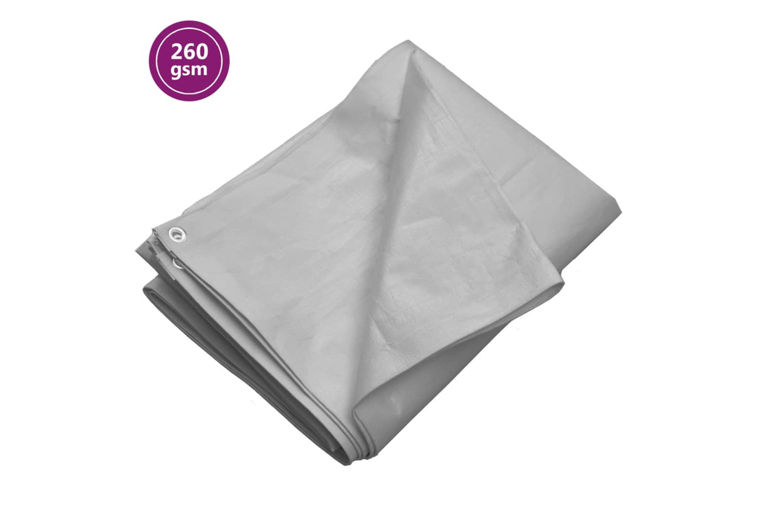 vidaXL 151510 Tarpaulin 260 G/m² 8x8 M Grey Hdpe