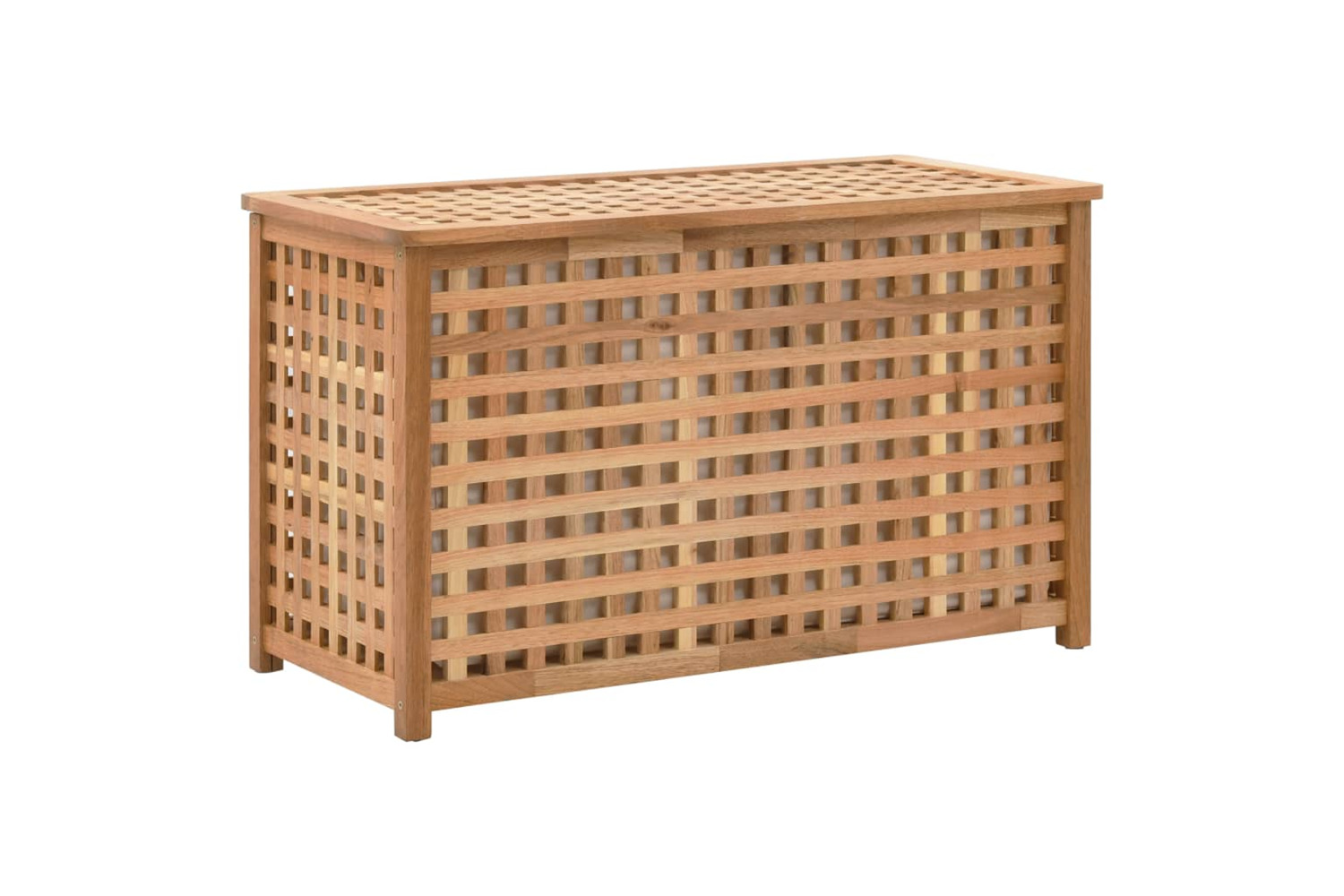 vidaXL 247602 Laundry Chest 77.5x37.5x46.5cm Solid Walnut Wood