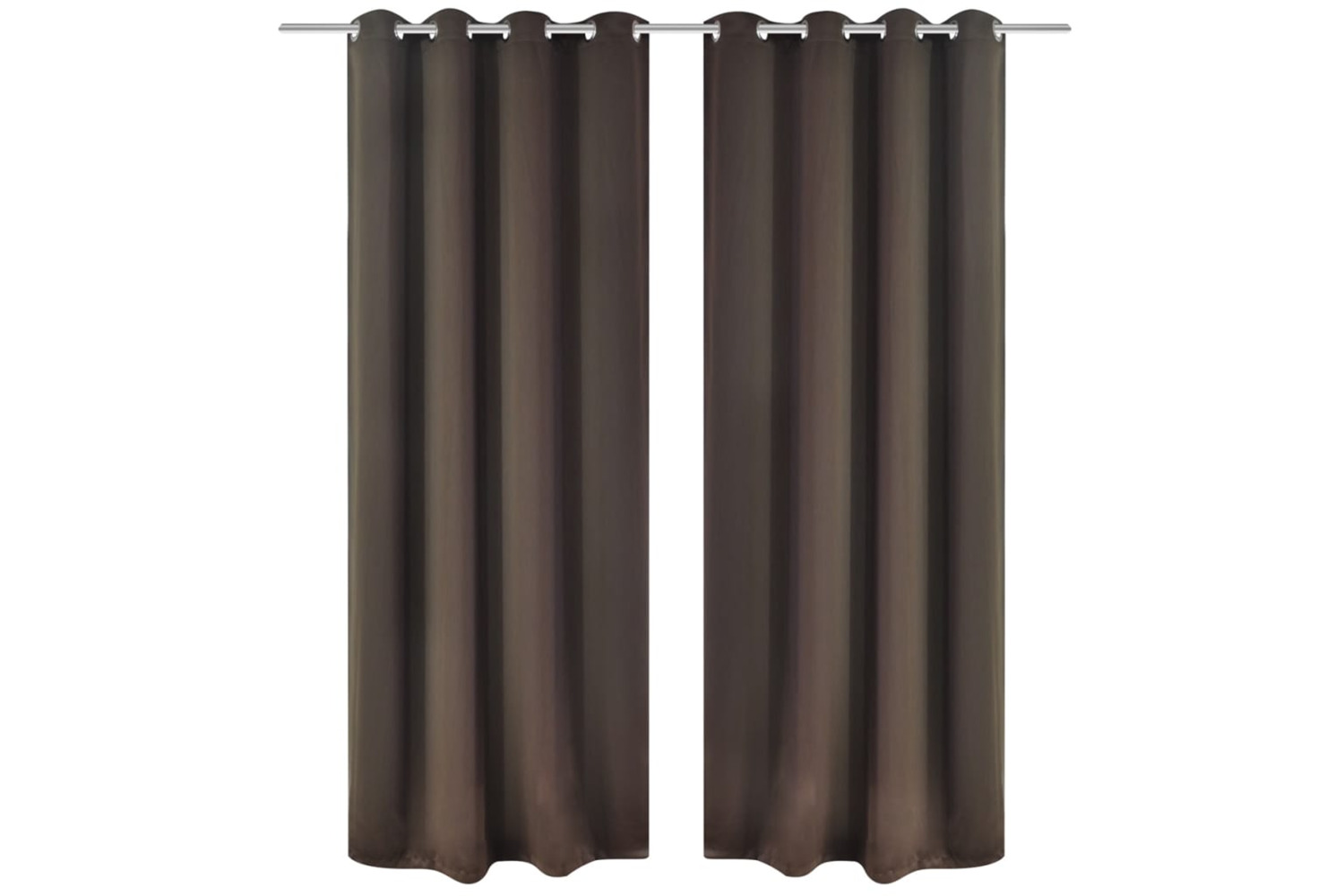vidaXL 130371 2 Pcs Brown Blackout Curtains With Metal Rings 135 X 245cm