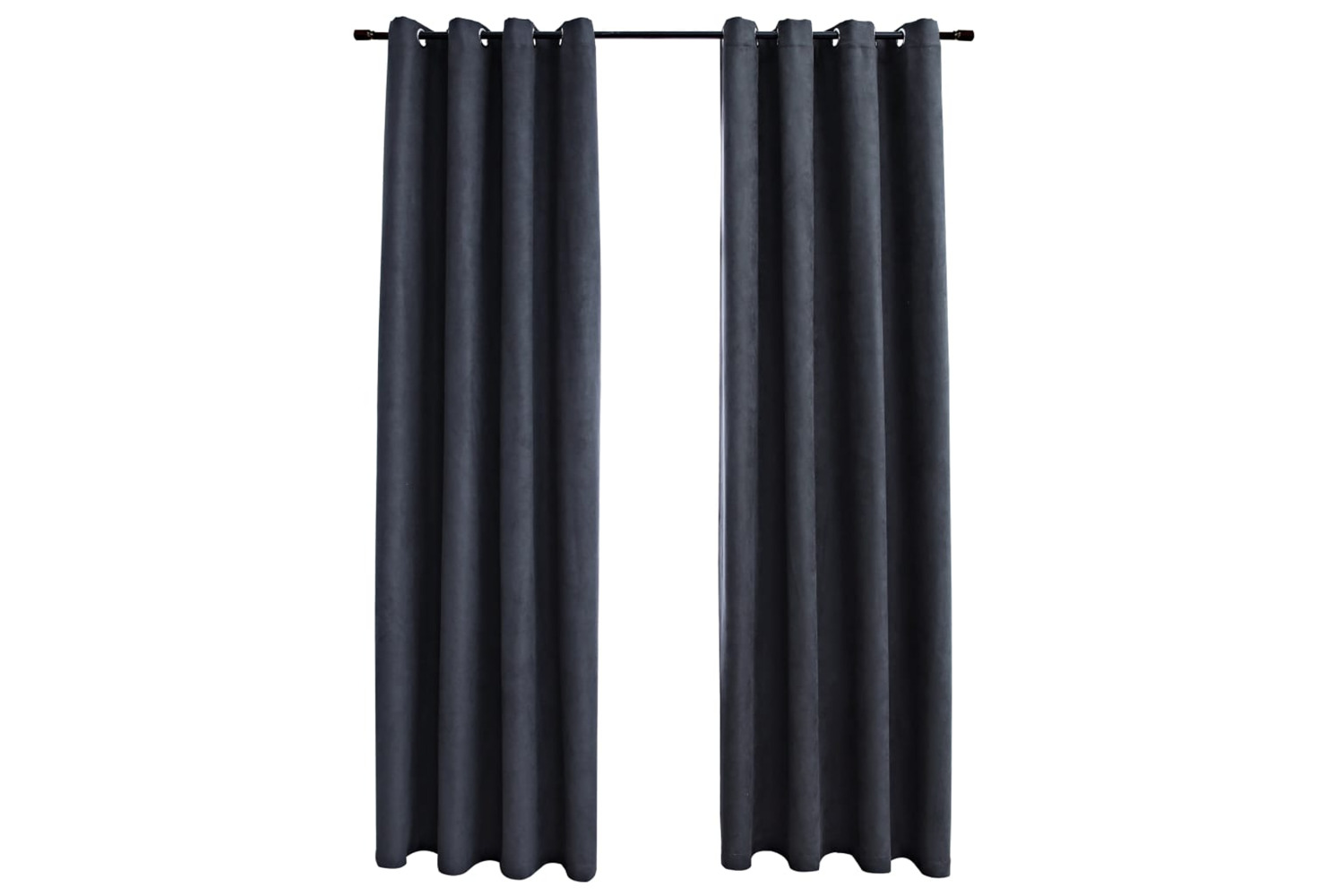 vidaXL 134460 Blackout Curtains With Metal Rings 2 Pcs Anthracite 140x245cm
