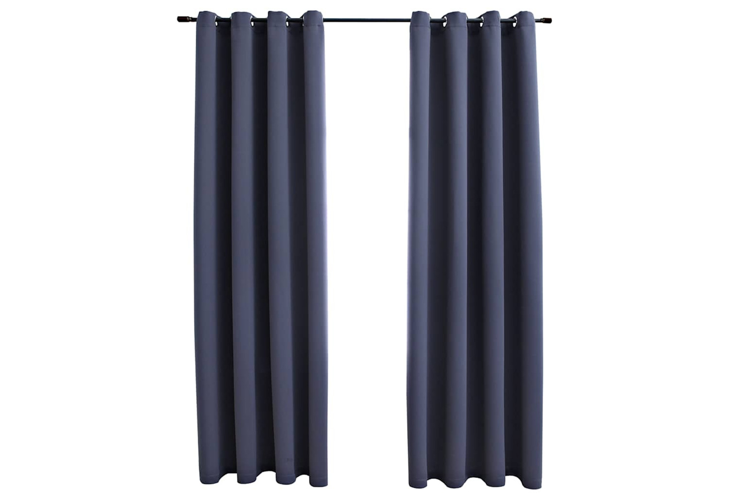 Vidaxl Blackout Curtains With Metal Rings 2 Pcs Anthracite 140x245 Cm