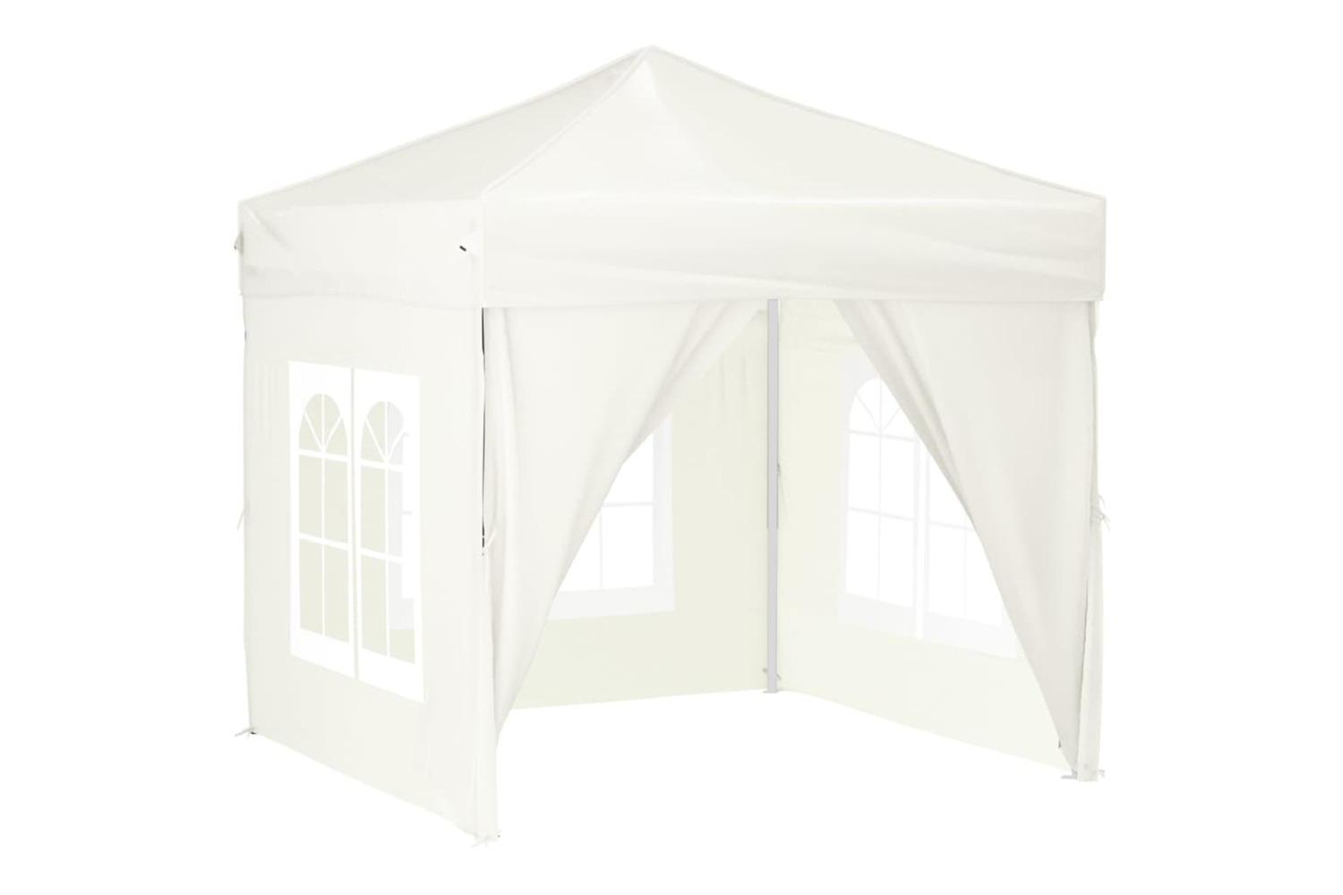 vidaXL 93501 Folding Party Tent With Sidewalls Cream 2x2 M