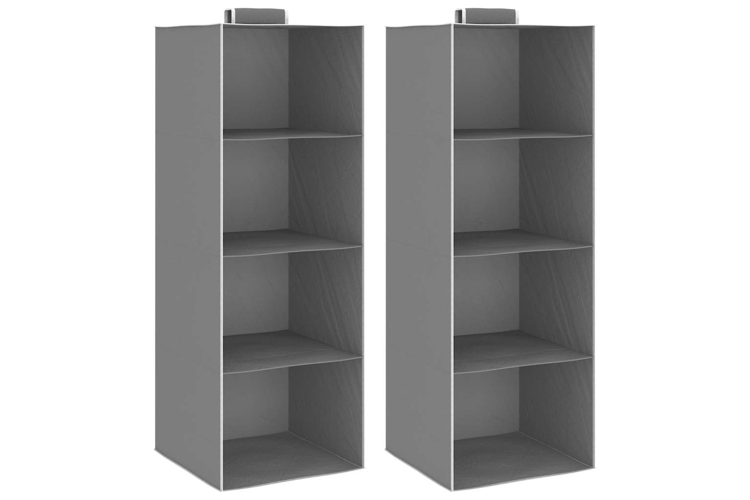 Vidaxl 288324 Hanging Closet Organisers 2 Pcs With 4 Shelves Fabric