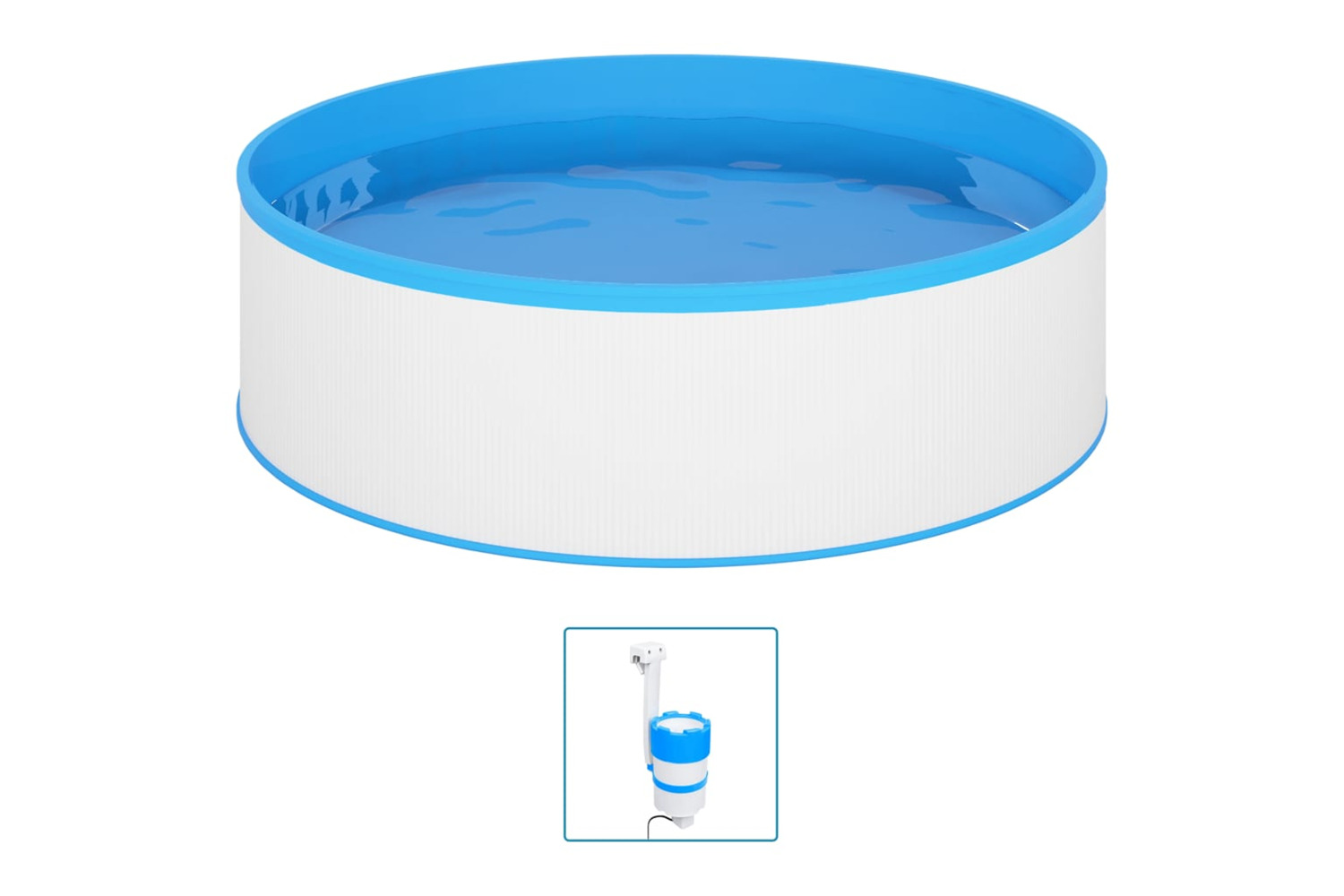 vidaXL 3070798 Splasher Pool With Hanging Skimmer And Pump 350x90cm White