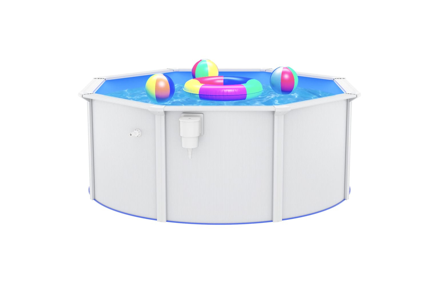 Vidaxl Swimming Pool With Steel Wall 300x120 Cm White