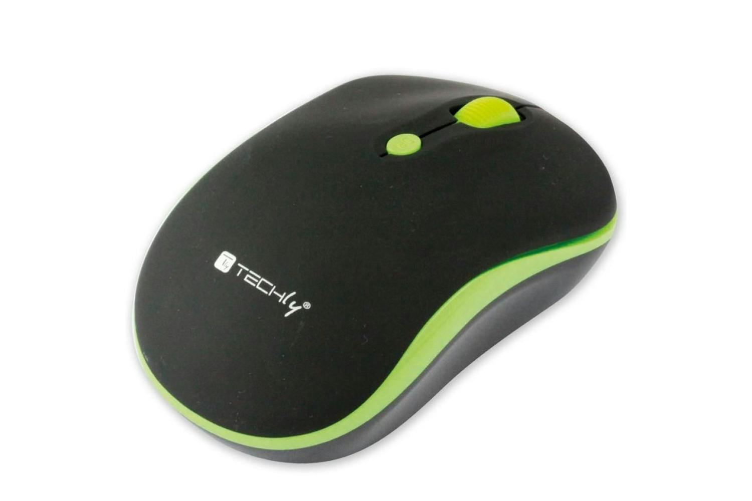 Techly Optical Wireless Mouse | Black/Green