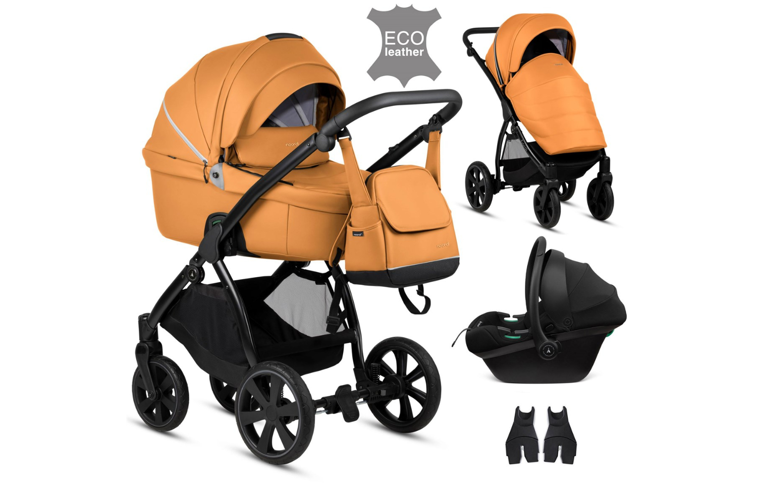 Noordi Fjordi Leather 3-in-1 Terra Travel System | Camel