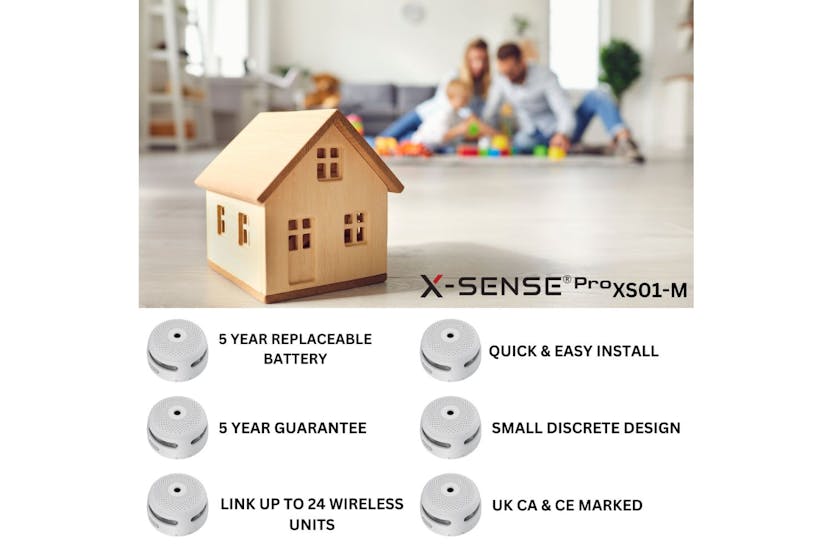 X-Sense Smart Smoke Detector Heat Alarm and Co Detector Home Fire Protection Kit with Base Station | 2 Smoke / 1 Heat / 1 Carbon