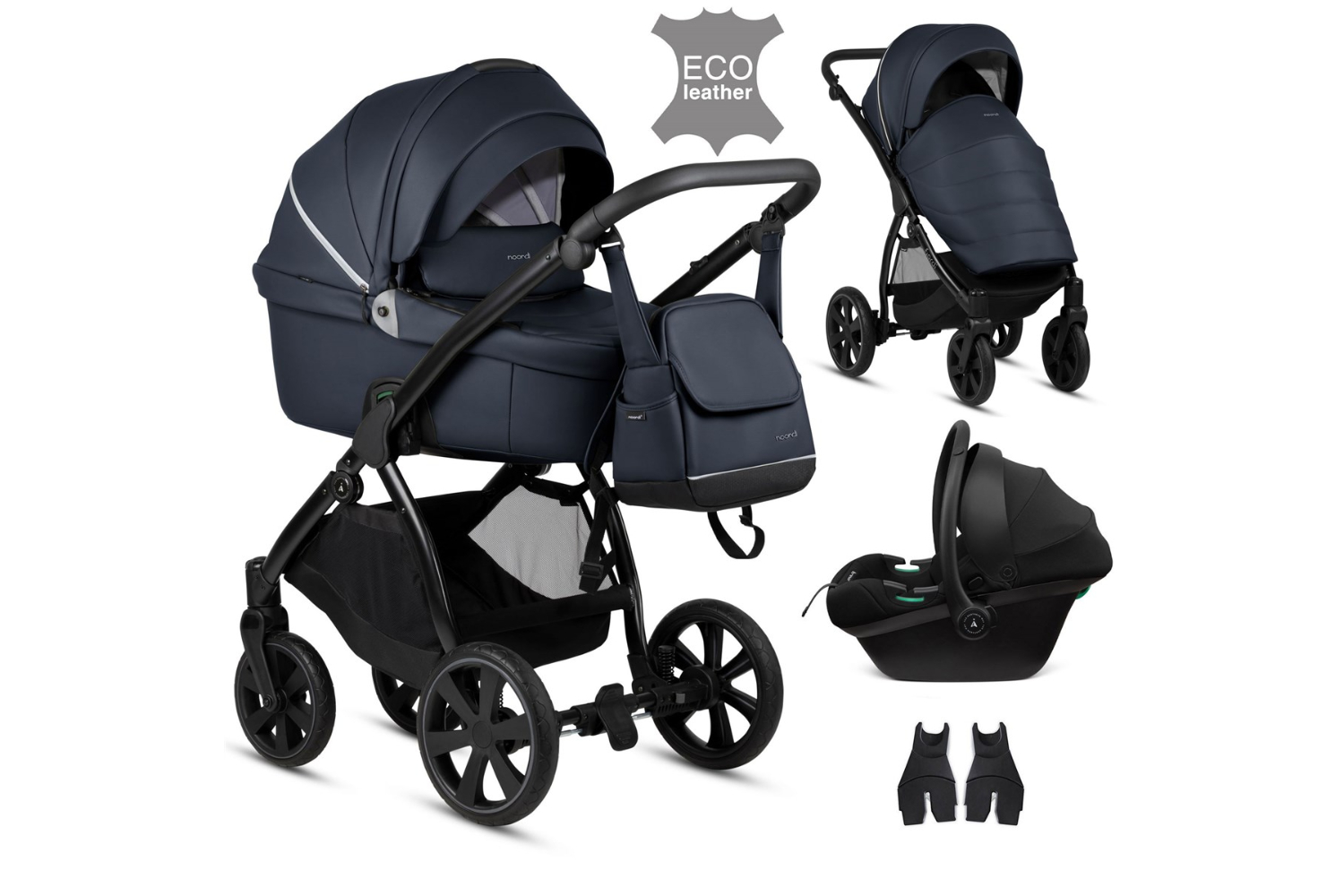 Noordi Fjordi Leather 3-in-1 Terra Travel System | Twilight
