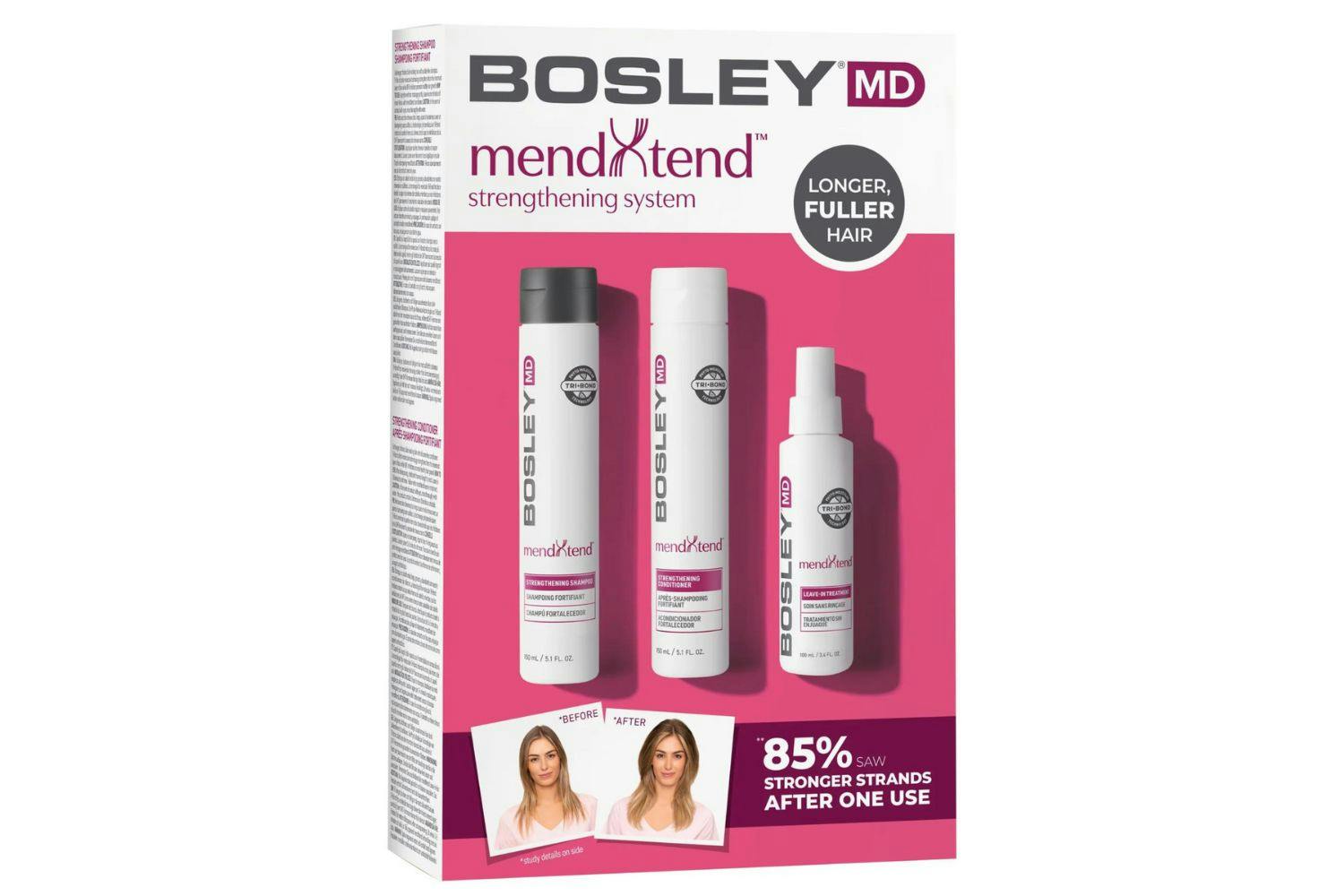 Bosley MendXtend Starter Pack with Shampoo Conditioner and Treatment
