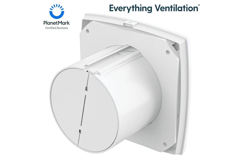 Velair Lrya Air Matic Extractor Fan 100mm with Timer | White