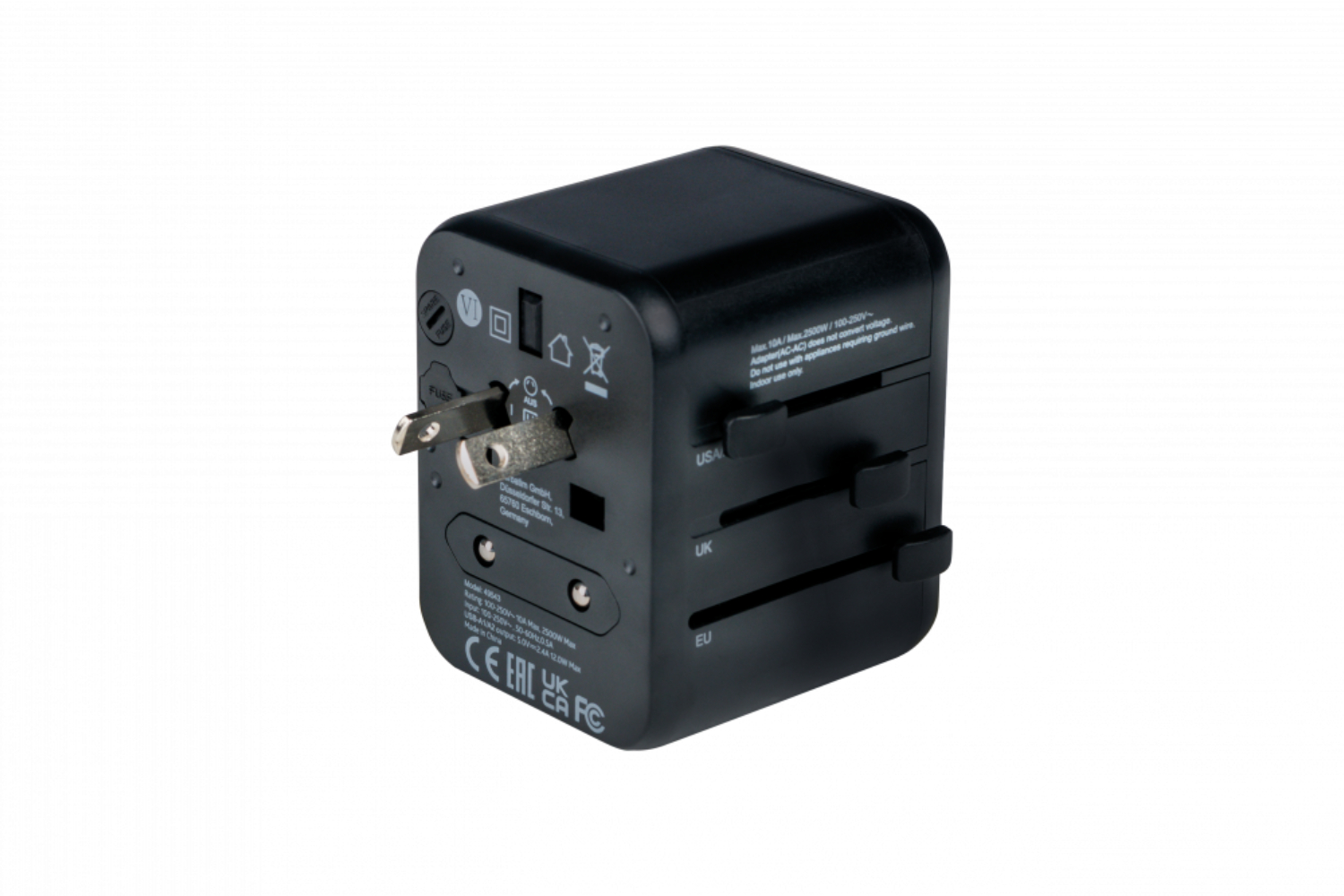 Verbatim Universal Travel Adapter Plug with 2 x USB-A Ports