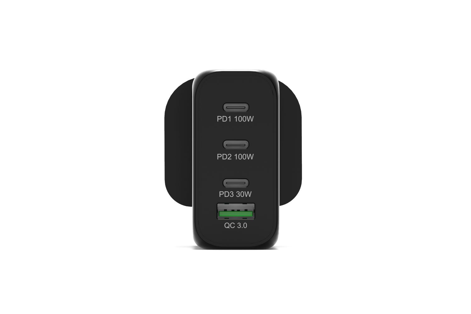 Port Designs 120W 4 Port GaN Wall Charger & UK USB-C Cable | 2m