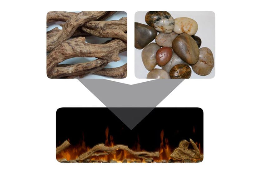 Dimplex Driftwood & River Rock Fuel Bed 50” LED Fireplace | LF50DWS