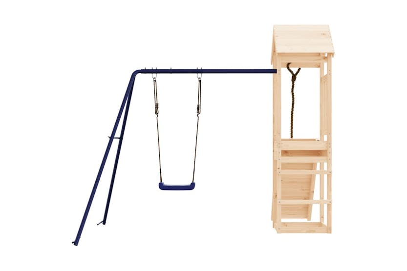 Vidaxl 3155813 Playhouse With Climbing Wall Swing Solid Wood Pine