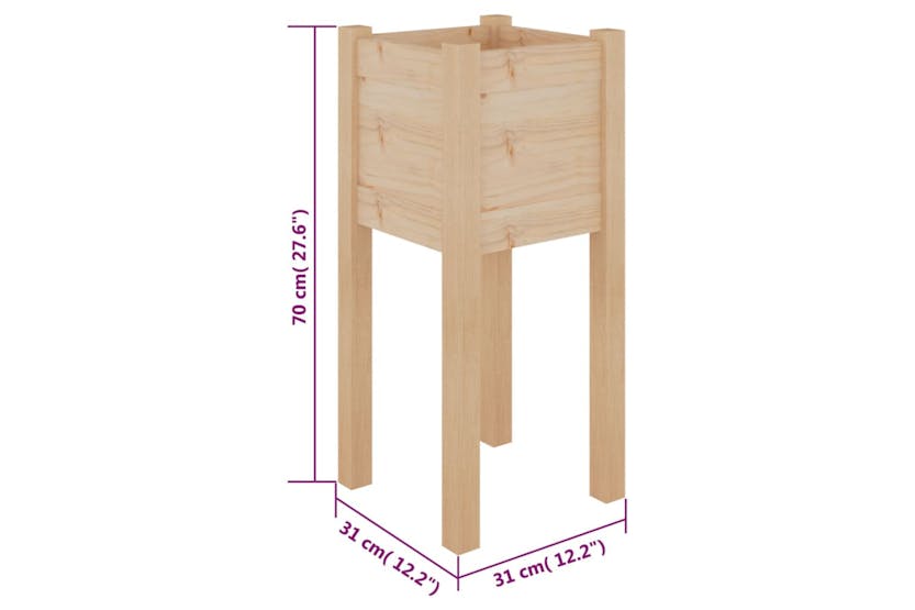 Vidaxl 810779 Garden Planter 31x31x70 Cm Solid Pinewood