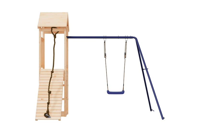 Vidaxl 3155813 Playhouse With Climbing Wall Swing Solid Wood Pine