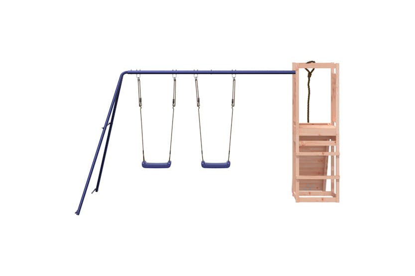 Vidaxl 3155952 Playhouse With Climbing Wall Swings Solid Wood Douglas