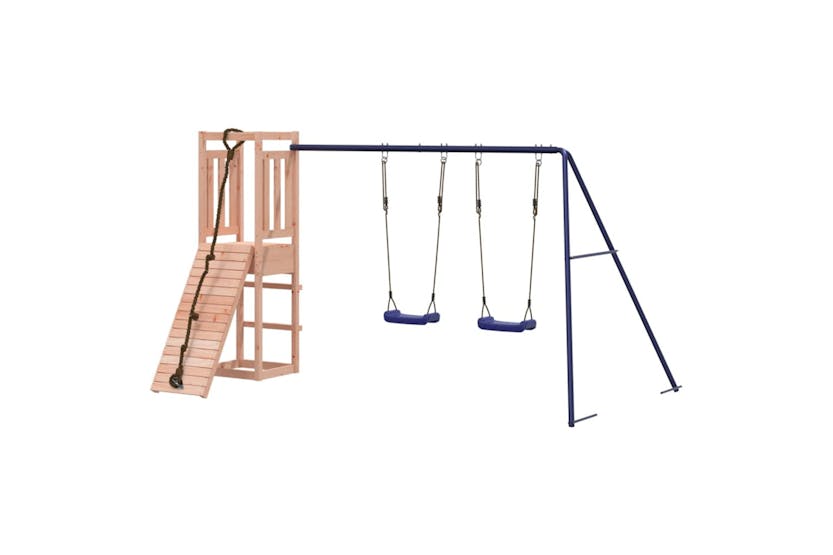 Vidaxl 3155952 Playhouse With Climbing Wall Swings Solid Wood Douglas