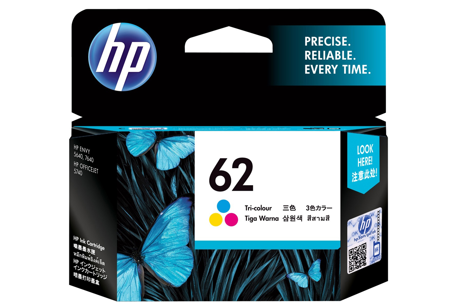 HP 62 Tri-Colour Ink