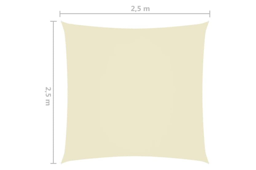 Vidaxl 135191 Sunshade Sail Oxford Fabric Square 2.5x2.5 M Cream